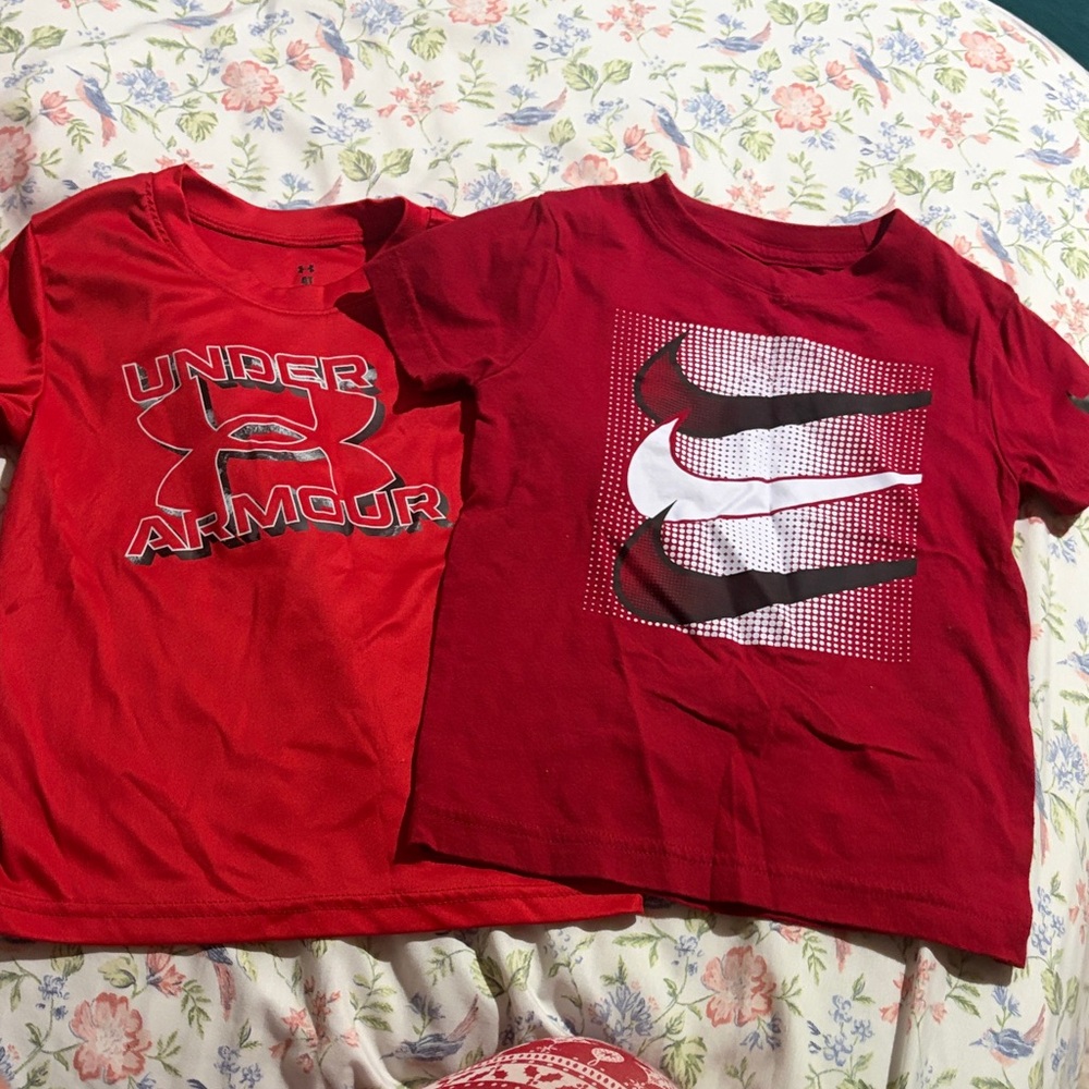 Under Armour & Nike Kids Red Graphic Tee